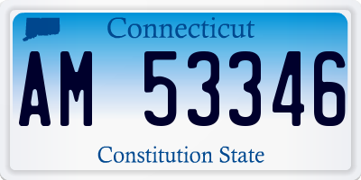 CT license plate AM53346