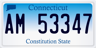 CT license plate AM53347