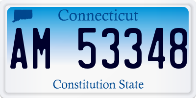 CT license plate AM53348