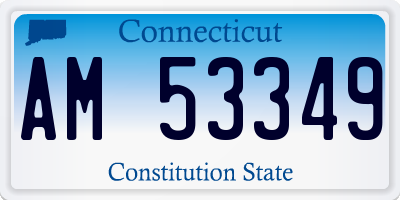 CT license plate AM53349