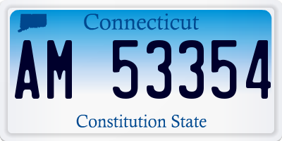 CT license plate AM53354