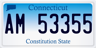 CT license plate AM53355