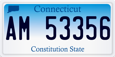 CT license plate AM53356
