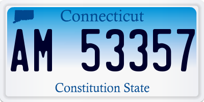 CT license plate AM53357