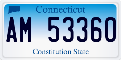 CT license plate AM53360