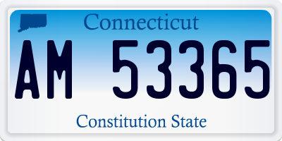 CT license plate AM53365