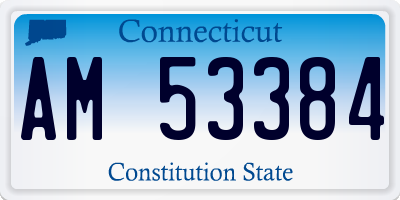 CT license plate AM53384