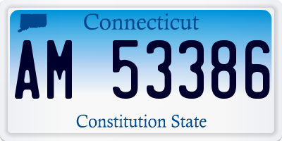 CT license plate AM53386