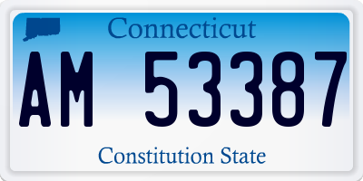 CT license plate AM53387