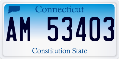 CT license plate AM53403
