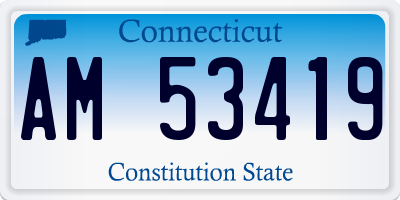 CT license plate AM53419