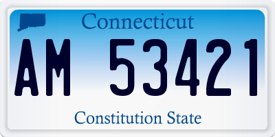 CT license plate AM53421
