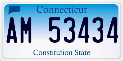 CT license plate AM53434