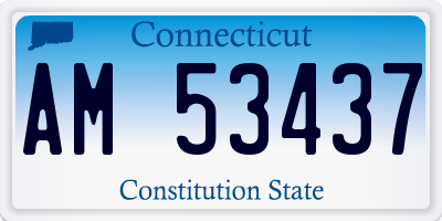 CT license plate AM53437