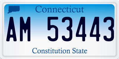 CT license plate AM53443