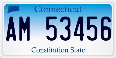 CT license plate AM53456