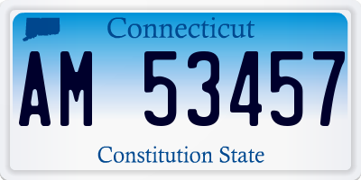 CT license plate AM53457