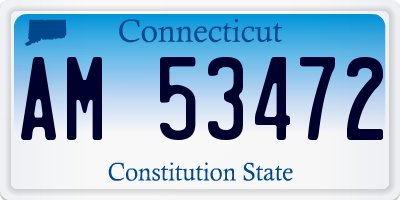 CT license plate AM53472