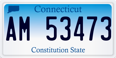CT license plate AM53473