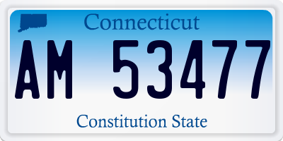 CT license plate AM53477