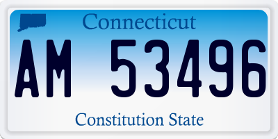 CT license plate AM53496