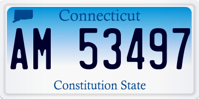 CT license plate AM53497