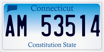CT license plate AM53514