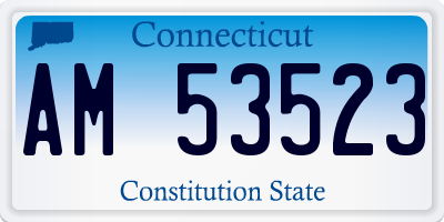 CT license plate AM53523