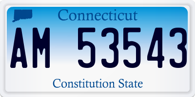 CT license plate AM53543