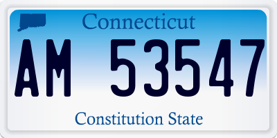 CT license plate AM53547