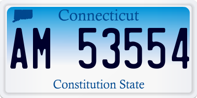 CT license plate AM53554