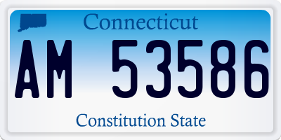 CT license plate AM53586