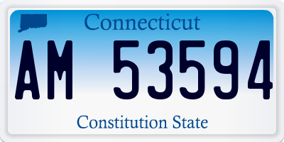 CT license plate AM53594