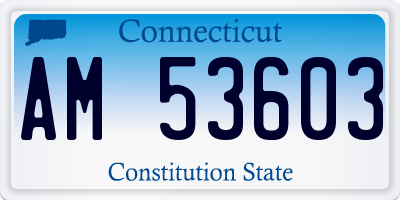 CT license plate AM53603