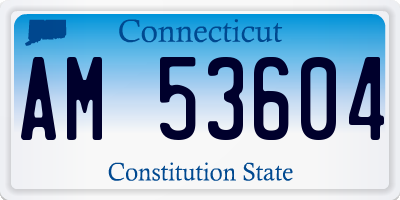 CT license plate AM53604