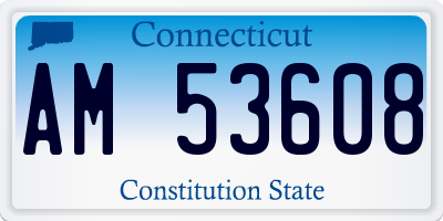 CT license plate AM53608