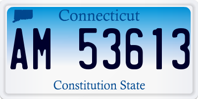 CT license plate AM53613
