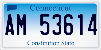 CT license plate AM53614