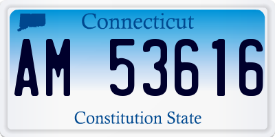 CT license plate AM53616