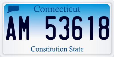 CT license plate AM53618