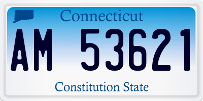 CT license plate AM53621