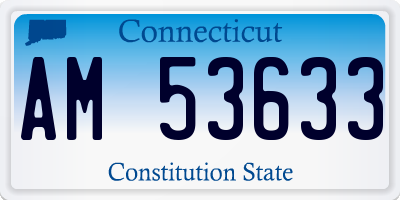 CT license plate AM53633