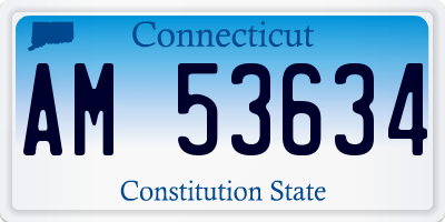 CT license plate AM53634