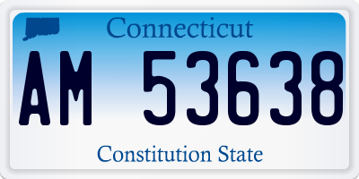 CT license plate AM53638