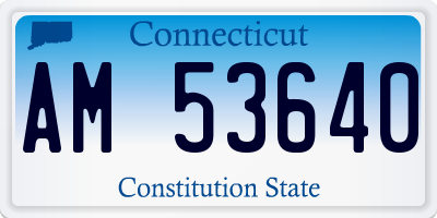 CT license plate AM53640