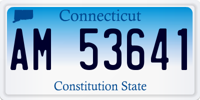 CT license plate AM53641