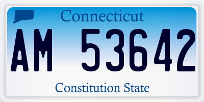 CT license plate AM53642