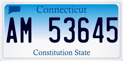 CT license plate AM53645