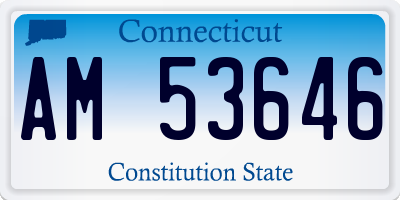 CT license plate AM53646