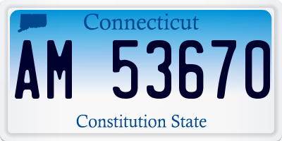 CT license plate AM53670